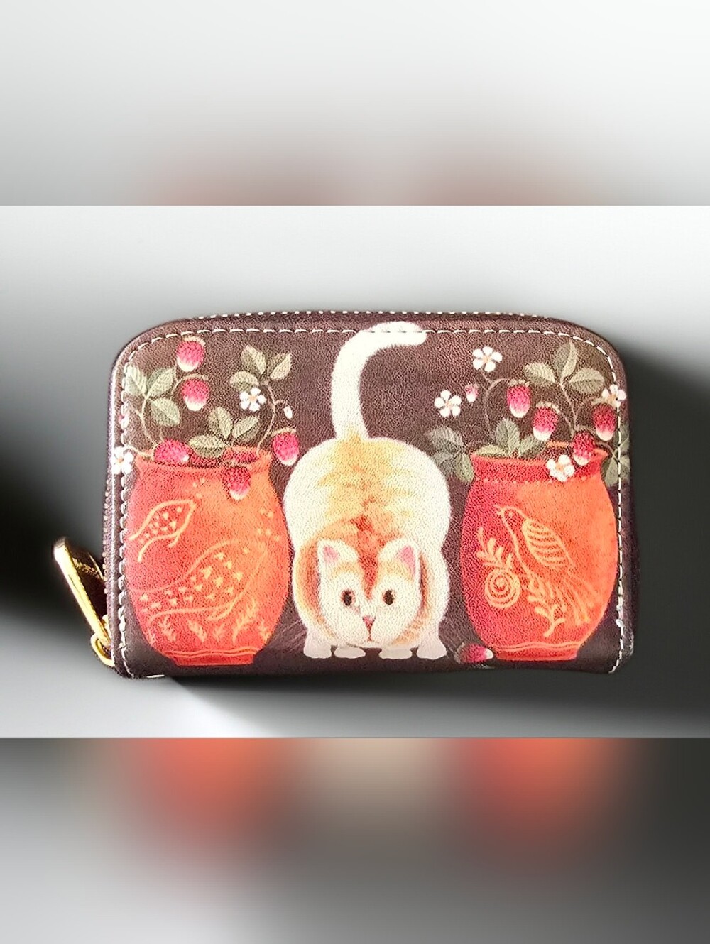 Vegan Leather Cat Wallet RFID Blocking